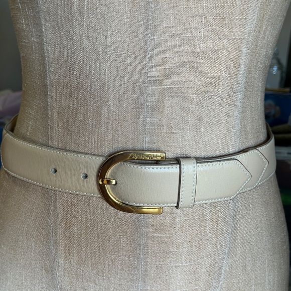 Vintage By PALOMA PICASSO Gold/Cream Genuine Leather Italian 75cm/Medium - Picture 5 of 7